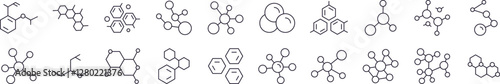 Atom Related Icon Set. Editable Stroke. Perfect for Web Sites, Books, Cards, Apps