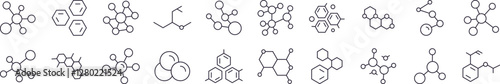 Atom Icon Set for UI, Placards, Books, Apps. Editable Stroke. Perfect for Web Sites, Books, Cards, Apps
