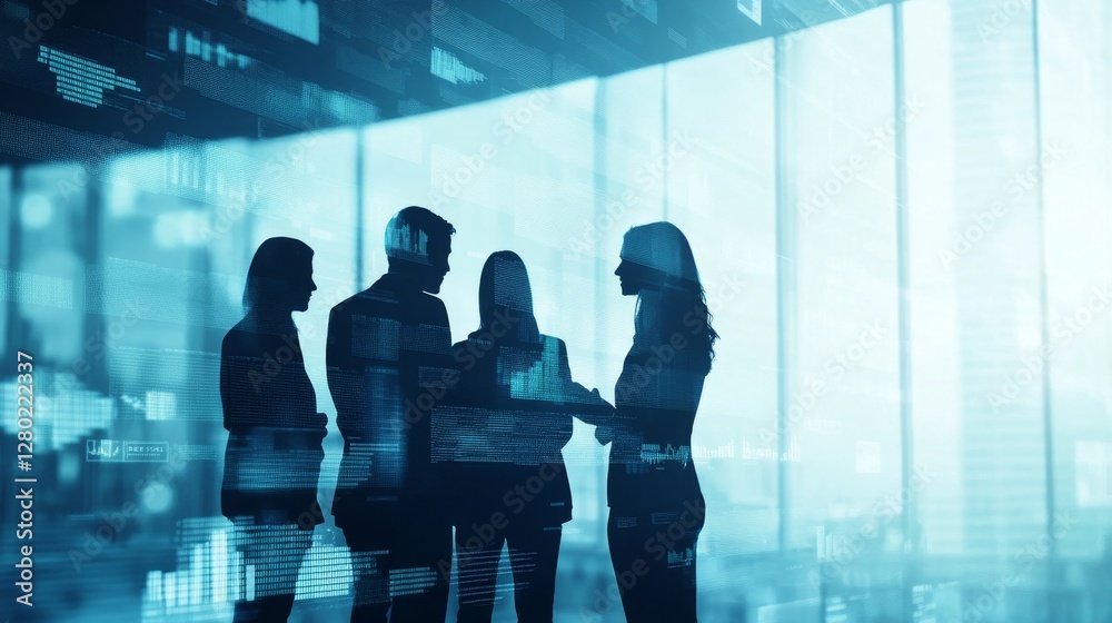 Business Team Discussing Growth Strategies in a Modern Office Setting Business Team Discussing Growth Strategies in a Modern Office Setting
