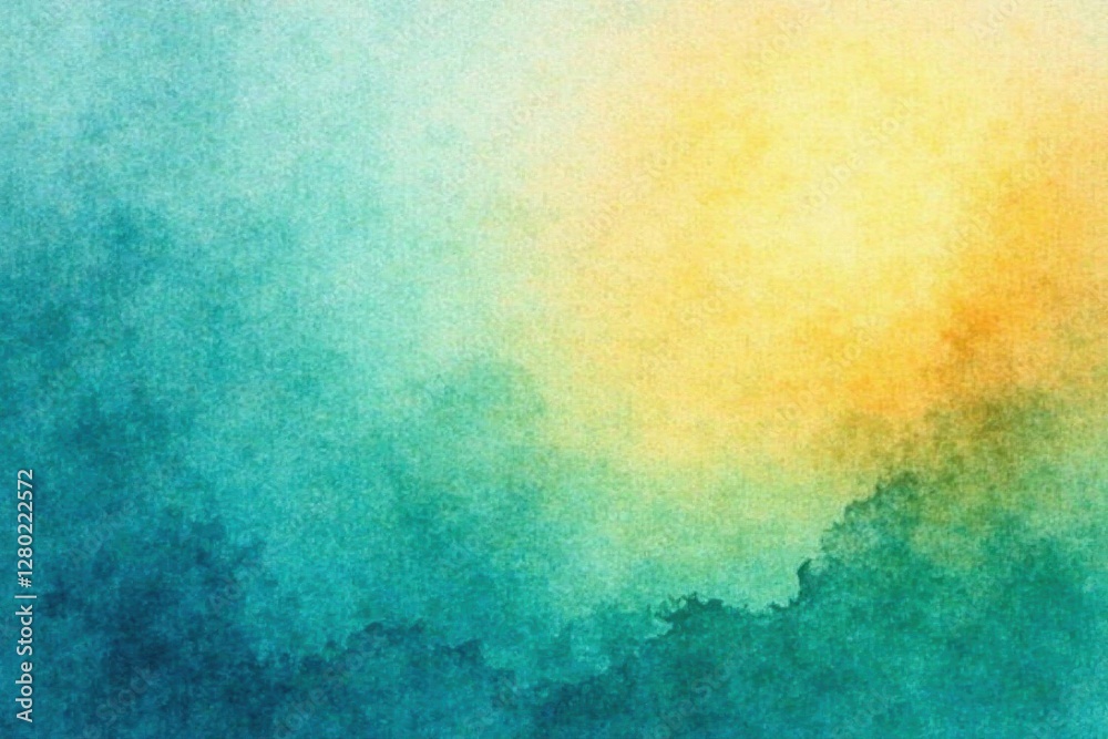 Abstract blue-green watercolor sunrise, grunge texture, Easter pastels , holiday, sunset, spring Abstract blue-green watercolor sunrise, grunge texture, Easter pastels , holiday, sunset, spring