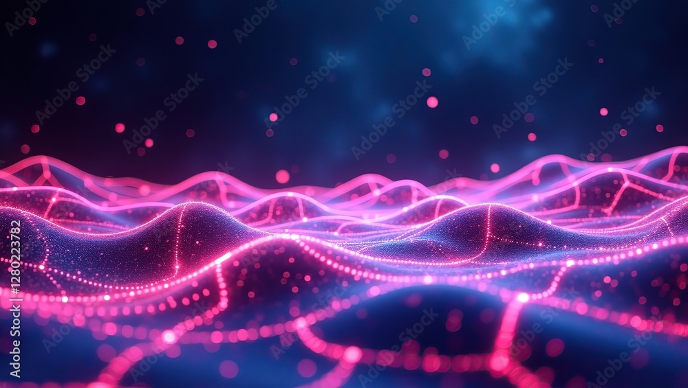 Obraz premium Glowing Network Structure, A Futuristic Tech Representation