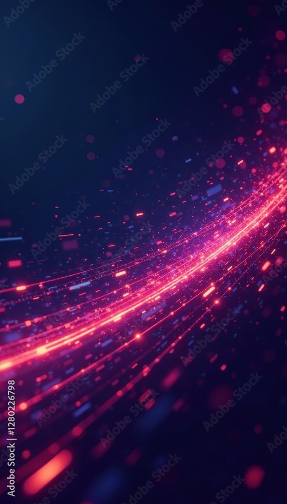 Obraz premium Dynamic vector lines creating vibrant tech background, abstract, flow
