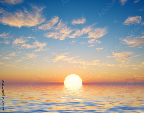 Fototapeta Naklejka Na Ścianę i Meble -  Natural background of sunset skyscape nature composition.