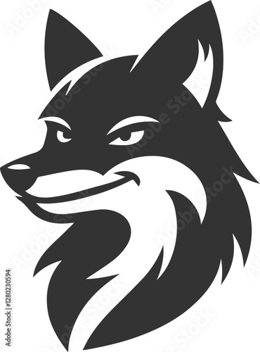 A fox smirking with a sly posture vector animal silhouette