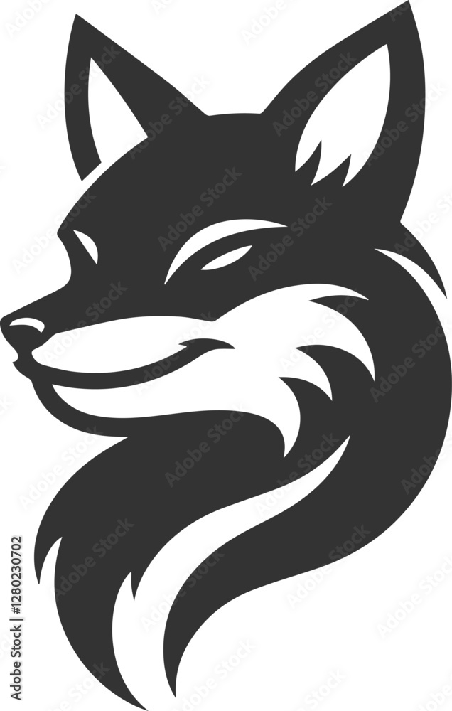 Obraz premium A fox smirking with a sly posture vector animal silhouette