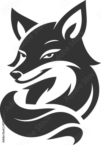 A fox smirking with a sly posture vector animal silhouette