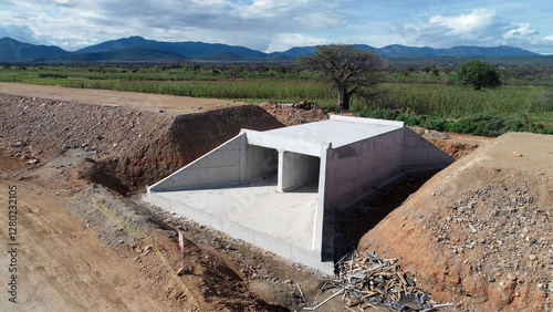 Montage of Precast Concrete Culverts for Drainage System
