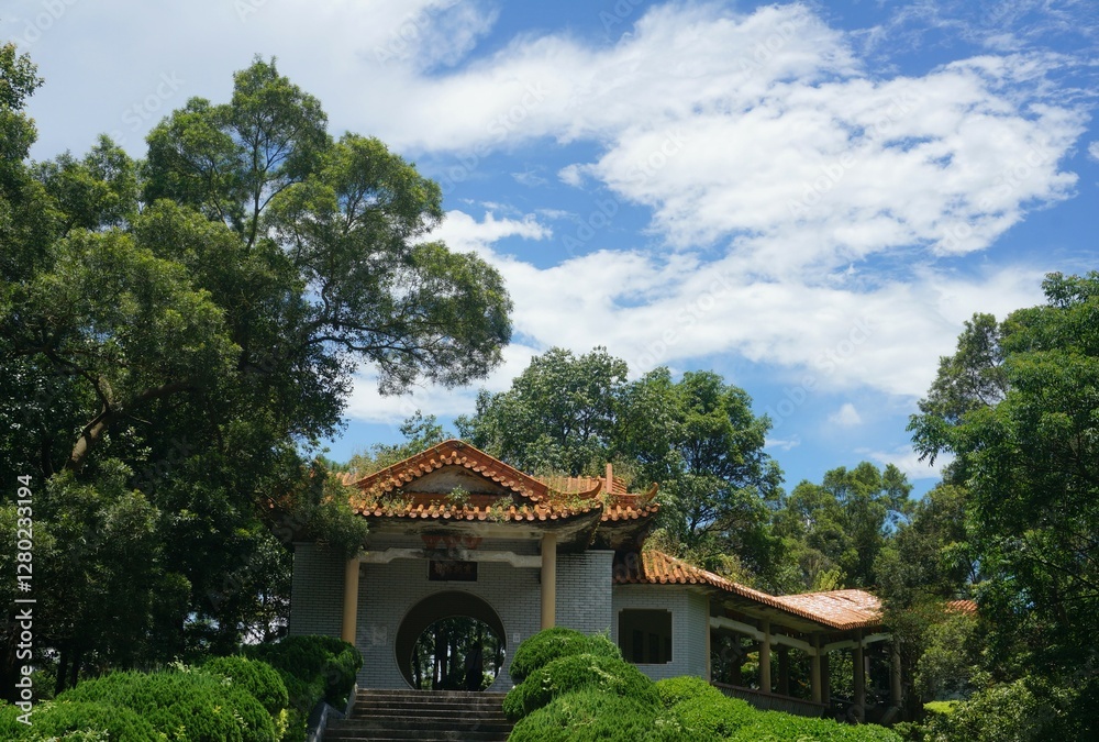 chinese pavilion in the park chinese pavilion in the park