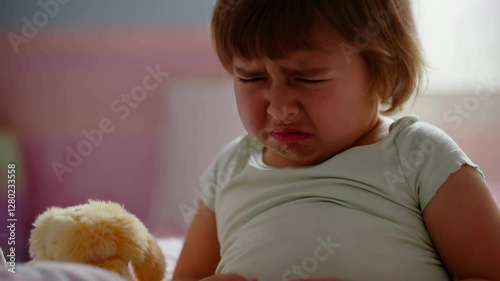 Heartbreaking Little Girl Crying, Sadness and Pain