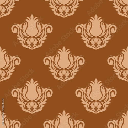 Classic Traditional Textile Art for Elegant Satin, Silk, Cotton. Luxury Historical Elegant Fabric