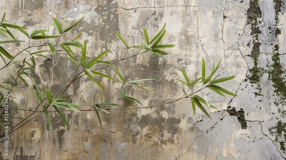 Naklejka premium Japanese wabi-sabi textures offer a profound exploration of beauty in the imperfect and the transient. Rooted in Japanese culture, these textures are characterized by their rough, weathered, and organ