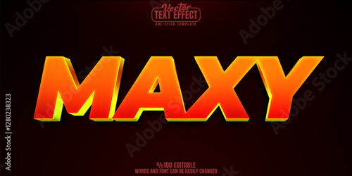 Maxy editable text effect, customizable game and movie 3d font style