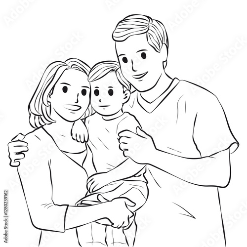 Happy family cartoon illustration vector
