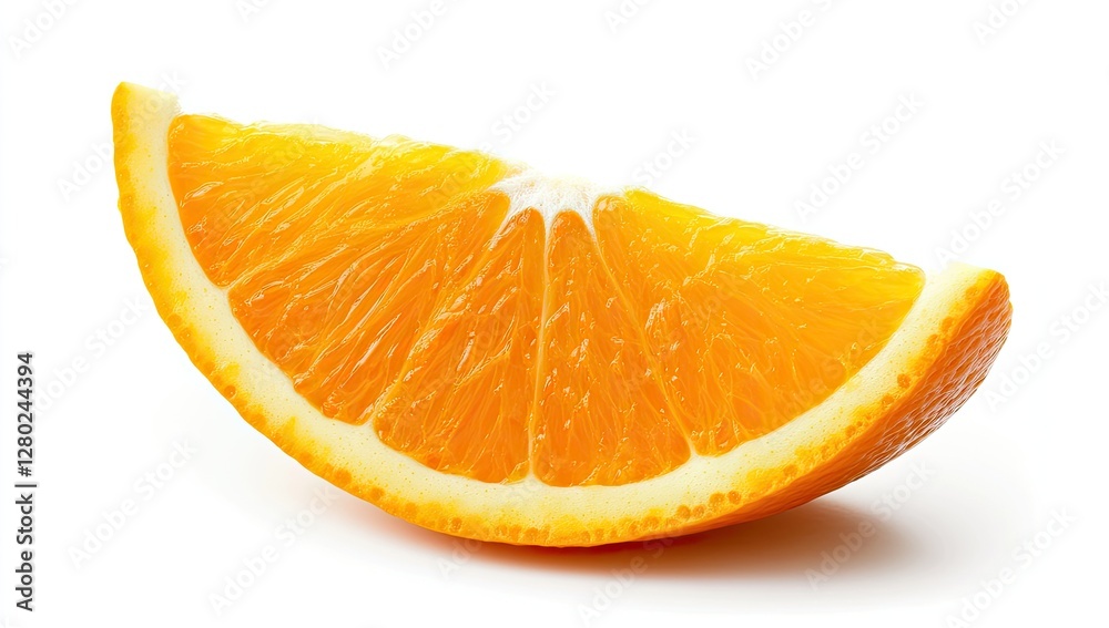 Close-up orange slice on white background
