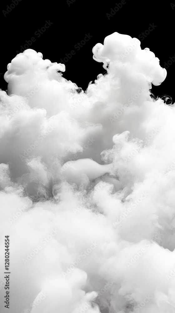 Dry ice smoke fog texture on isolated black background Dry ice smoke fog texture on isolated black background