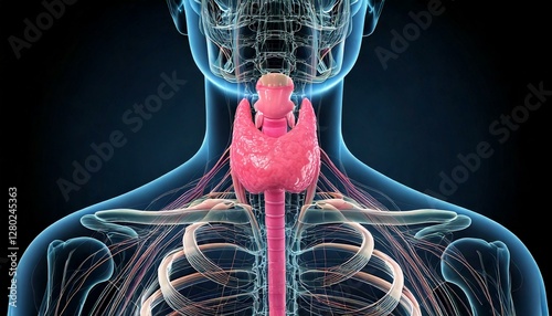 3D-Darstellung der Schilddrüse: Endokrinologie.