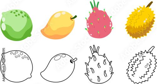 set of fruits
