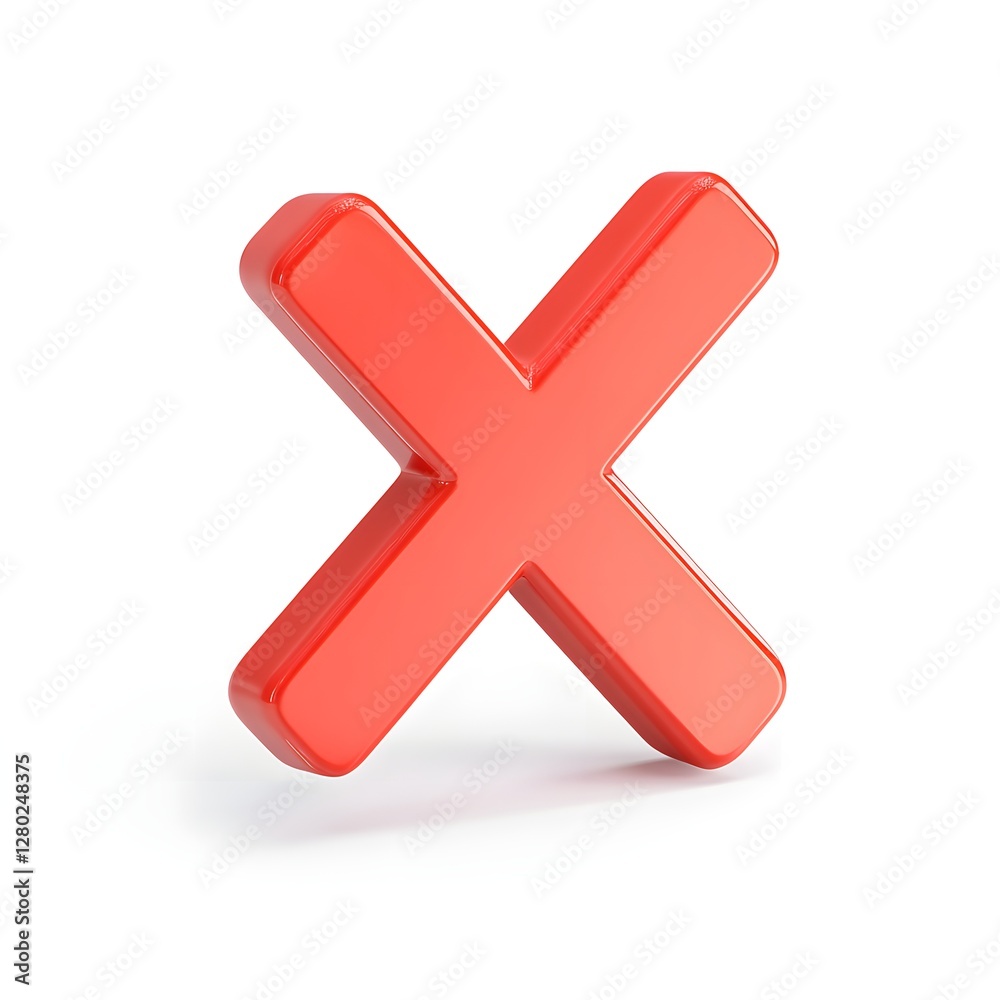 A shiny red X shaped object against a white background A shiny red X shaped object against a white background
