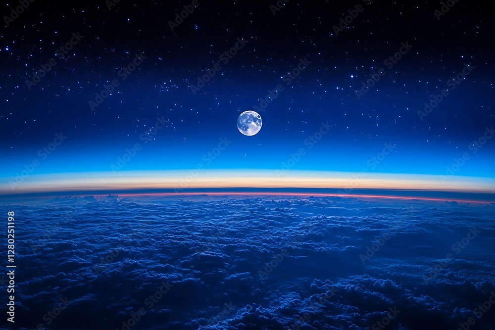Cosmic Moonrise Over Clouds Cosmic Moonrise Over Clouds