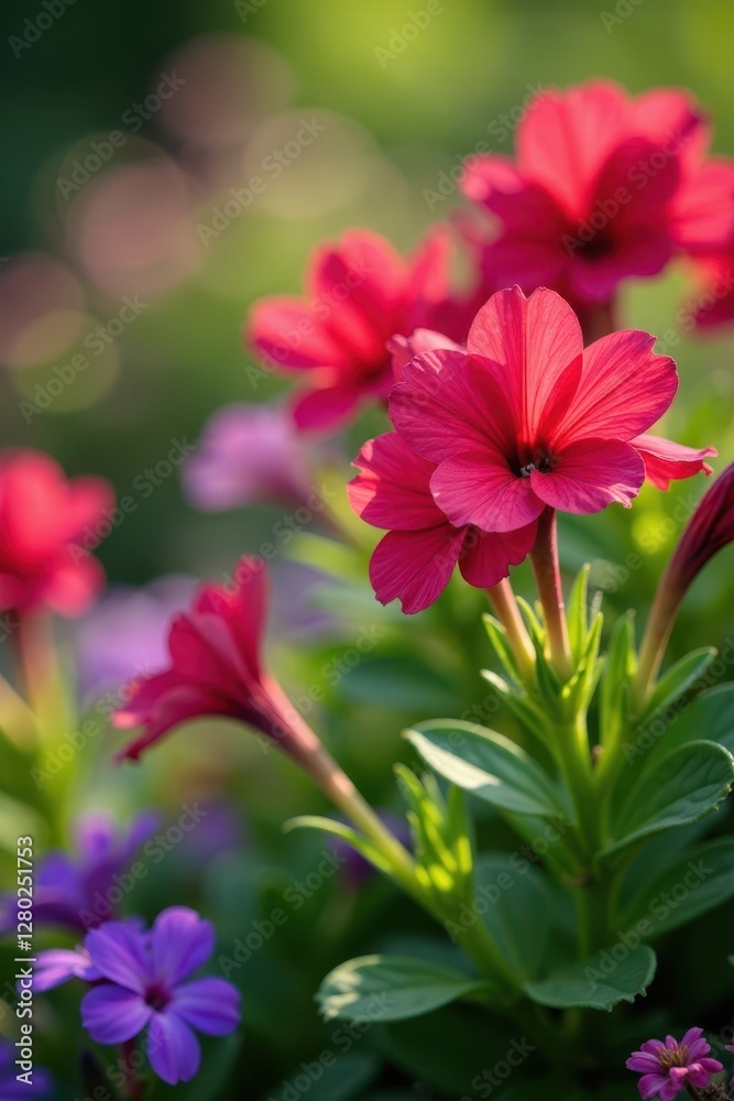 Obraz premium Vibrant lobelia blossoms burst forth in a summer flowerbed , closeup, floral, outdoor