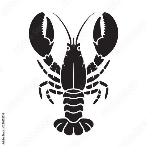 Lobster silhouette, Vector Lobster Silhouette Icon on White Background
