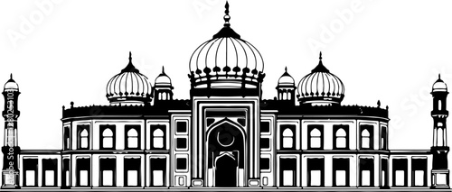 vector illustration of a taj mahal