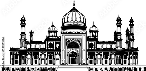 vector illustration of a taj mahal