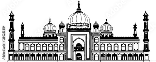vector illustration of a taj mahal