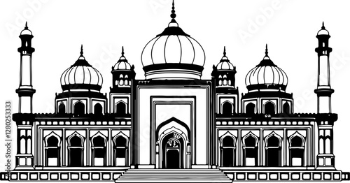 vector illustration of a taj mahal