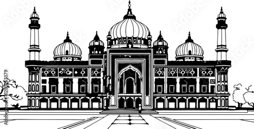 vector illustration of a taj mahal
