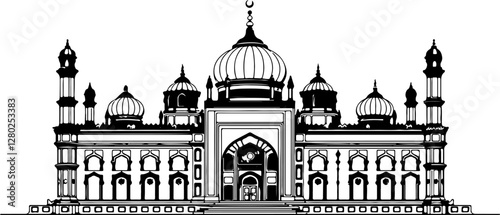 vector illustration of a taj mahal