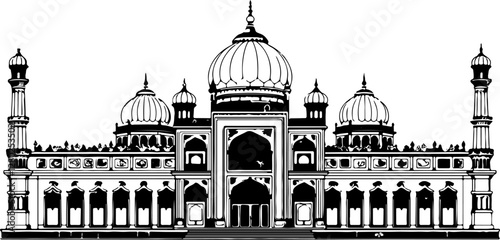 vector illustration of a taj mahal