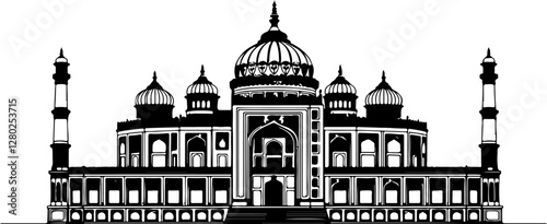 vector illustration of a taj mahal