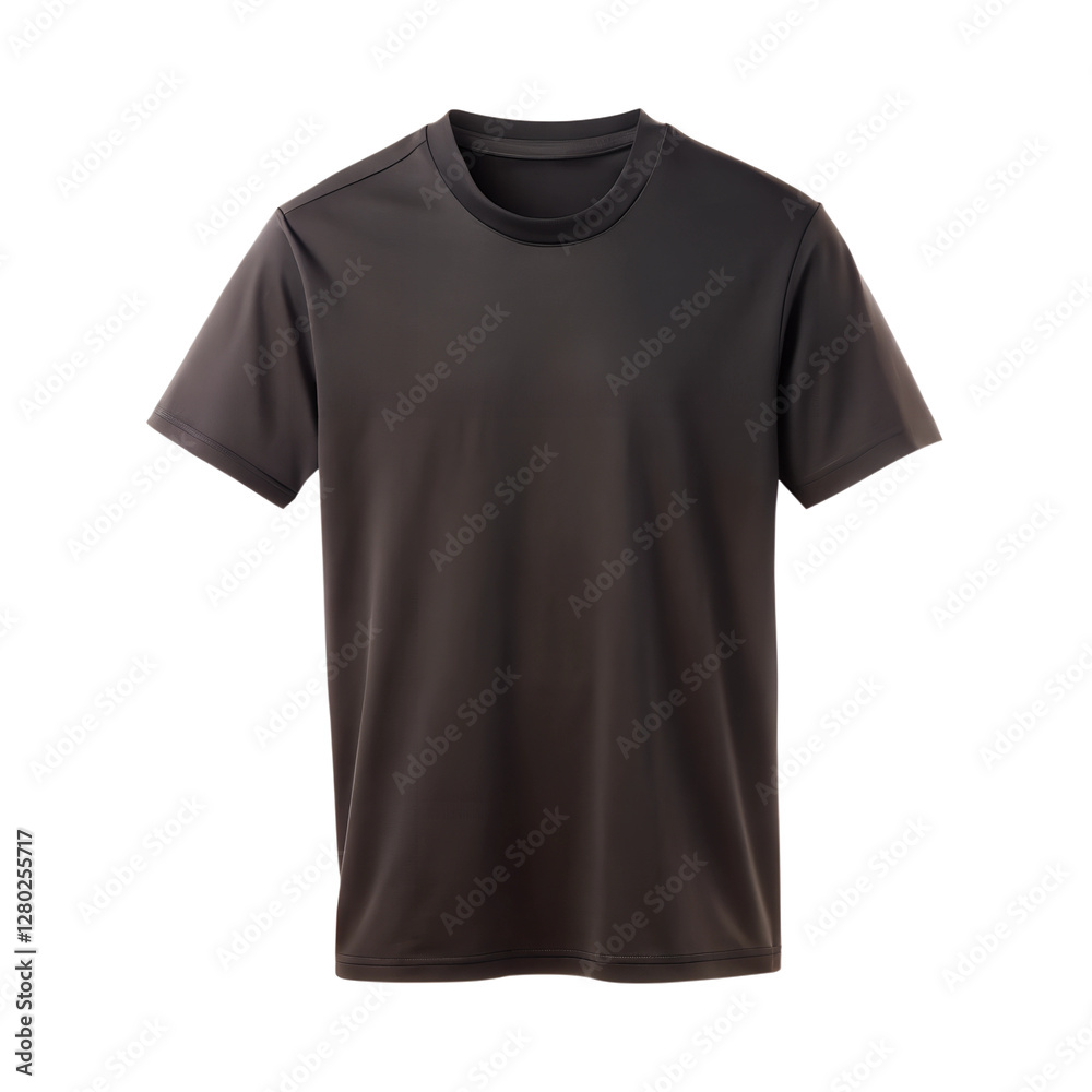 Black t-shirt front side view isolated on transparent background Black t-shirt front side view isolated on transparent background