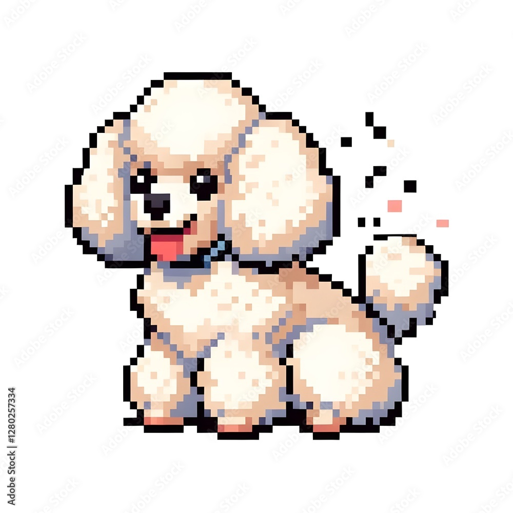 Fototapeta premium 푸들, 픽셀아트, jpeg (Poodle, pixel art, jpeg)