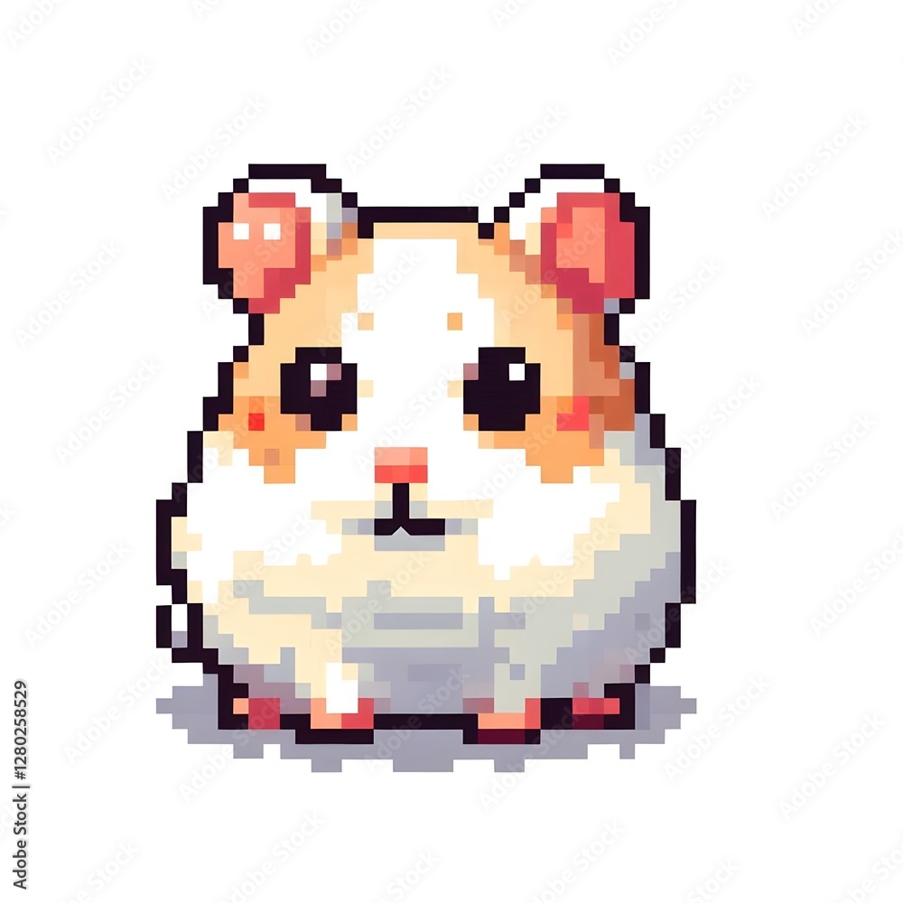 Fototapeta premium 햄스터, 픽셀아트, jpeg (Hamster, pixel art, jpeg)