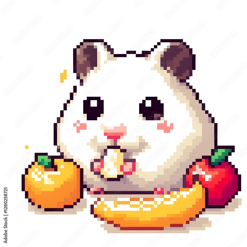 Fototapeta premium 햄스터, 픽셀아트, jpeg (Hamster, pixel art, jpeg)