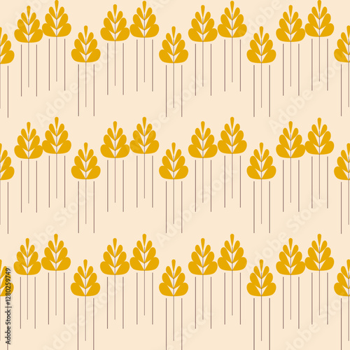 seamless pattern with yellow leaves
