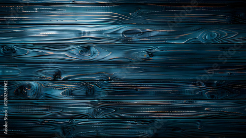Obraz na płótnie A close-up view of dark blue wooden planks with a smooth, polished texture. w salonie
