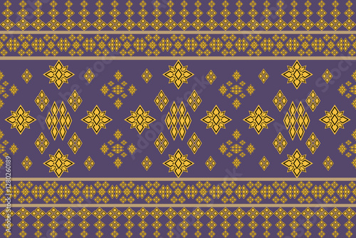 thai art pattern ,Geometric Ethnic pattern, Native American tribal fabric,tile, carpet ,vector,illustration design 