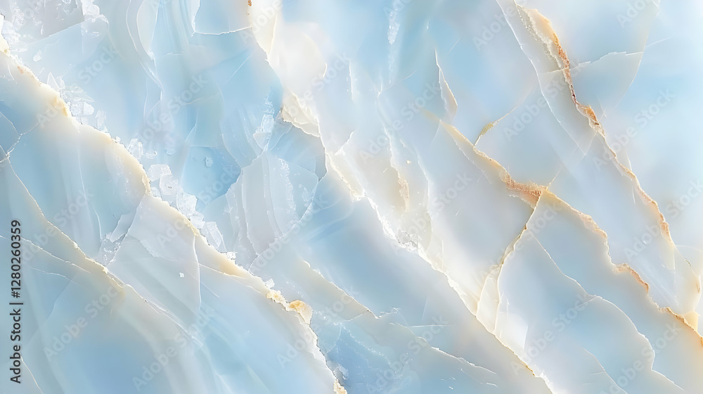 A close-up view of light blue agate stone with natural patterns and textures.