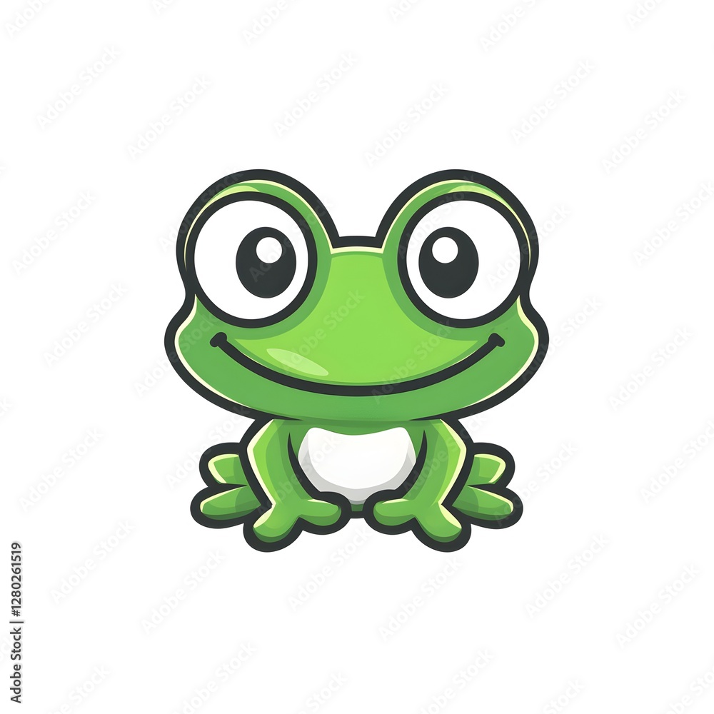 Fototapeta premium a cute cartoon frog with a friendly expression