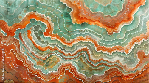 Obraz na płótnie A colorful agate stone displaying intricate natural patterns and textures. w salonie
