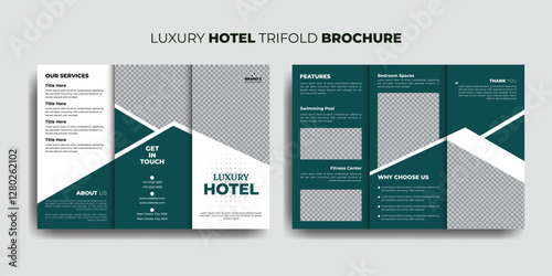Luxury Hotel Trifold Brochure Template.