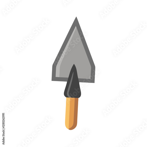 Masonry trowel tool with wooden handle