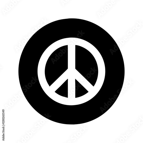 Black and white peace symbol