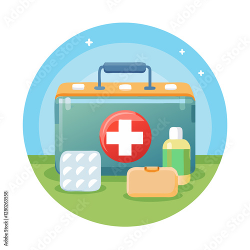 Medical first aid kit with health supplies