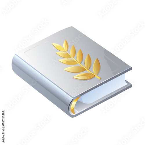 Silver book with golden olive branch