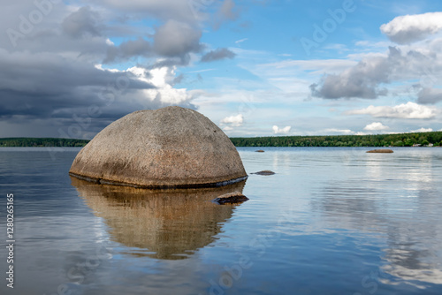 On a summer day on Lake Shartash in the Shartash Forest Park. Ekaterinburg photo