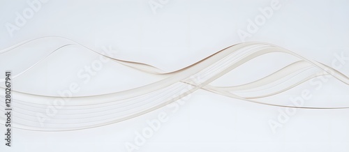 A smooth, flowing drape of off-white fabric, captured in a flat lay shot against a white background.